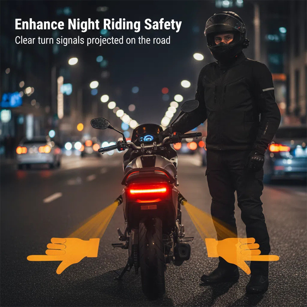 【Source Factory】Motorcycle Projector Turn Signal Light Led Atmosphere Turning Light Ground Light Gesture Light High Brightness Warning Light