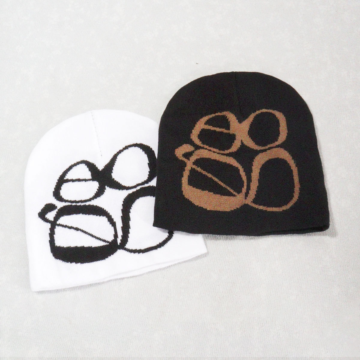 Unisex Knitted hat hat trend new pair glasses pattern men's and women's hats_voghion.com