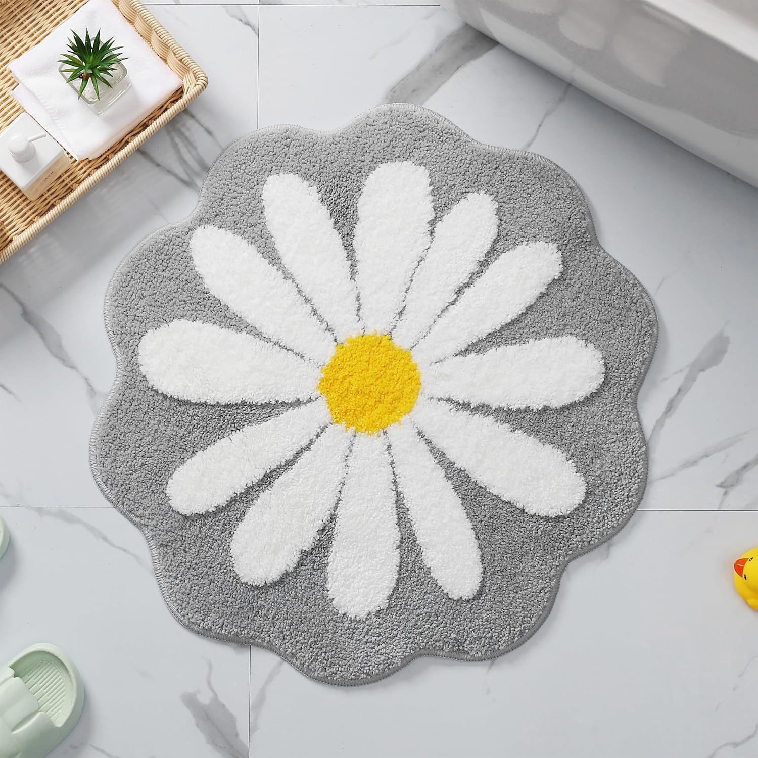 Cross-Border Ins Style Daisy Carpet Household Special-Shaped Imitation Cashmere Bedroom Soft and Comfortable Bedside Blanket Ready for Sale