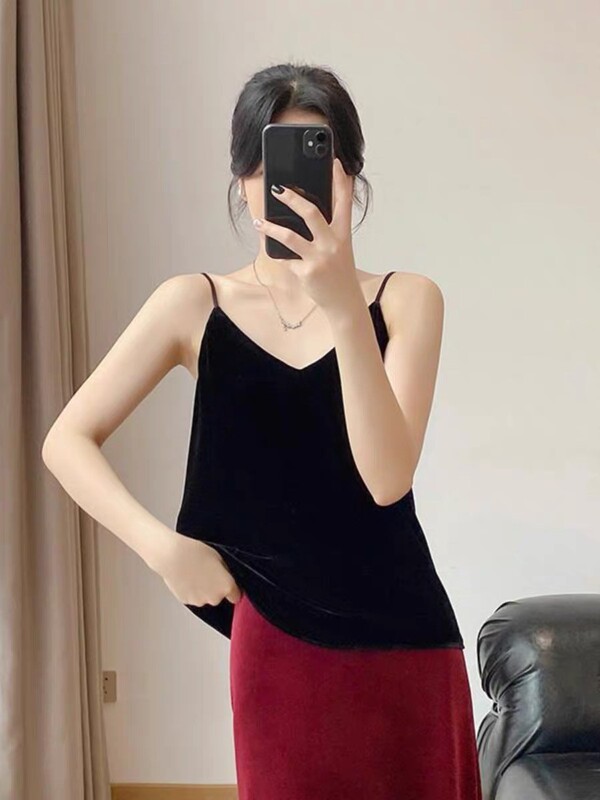 26 New Summer Style Minimalist Style Silk Velvet Suspenders, Versatile and Simple Fashion Vest 33 26 New Summer Style Minimalist Style Silk Velvet Suspenders, Versatile and Simple Fashion Vest 33