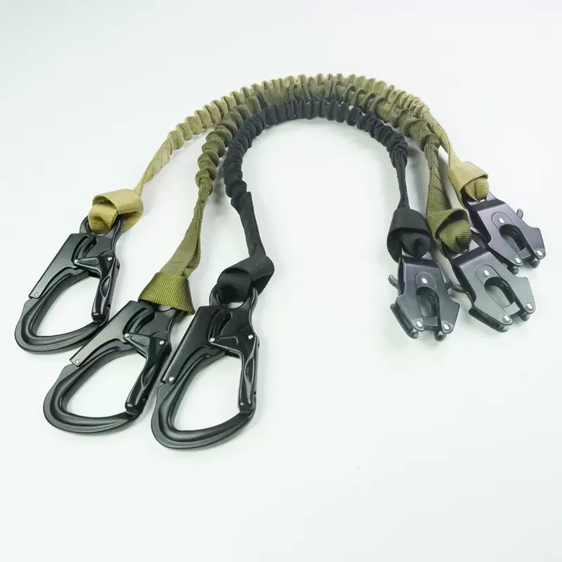 弹力机降垂降安全绳户外战术快挂青蛙挂扣双头款快速解脱锁扣搭扣