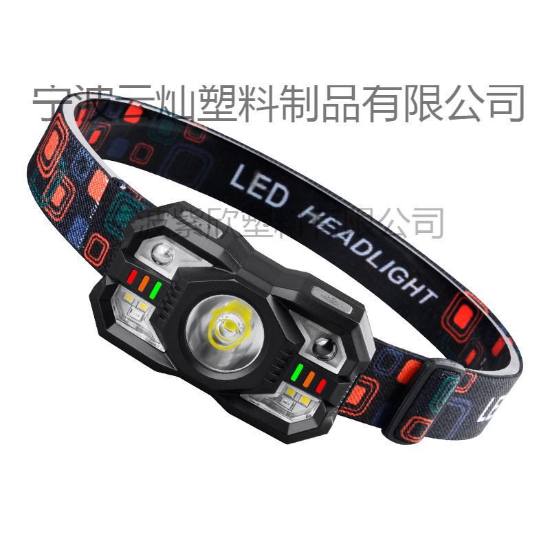 Head-Mounted Mini Sensor Headlamp with Strong Light, Multi-Functional Portable Fishing Light, Outdoor Emergency Light with High Brightness