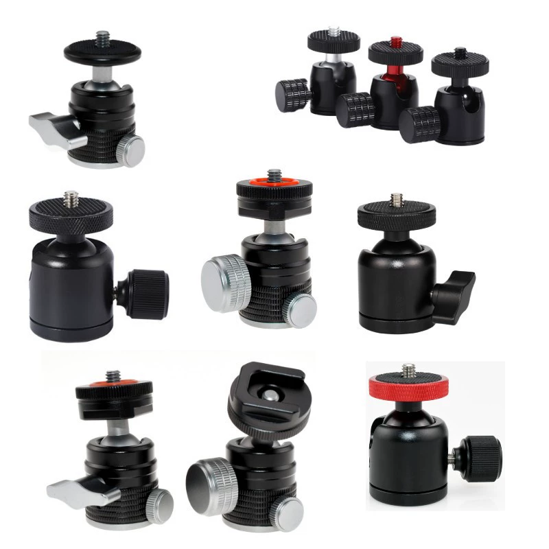 Алюминиевый сплав прецизионный автомобильный штатив с ЧПУ живой Кронштейн для мобильного телефона SLR Камера Горячие сапоги мини Сферический небольшой панорамирование/наклон