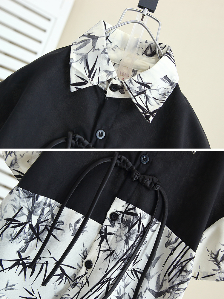 7154 traje de niño verano 2025 nueva camisa de manga corta para niños delgada de dos piezas hermosa ropa de verano para niños