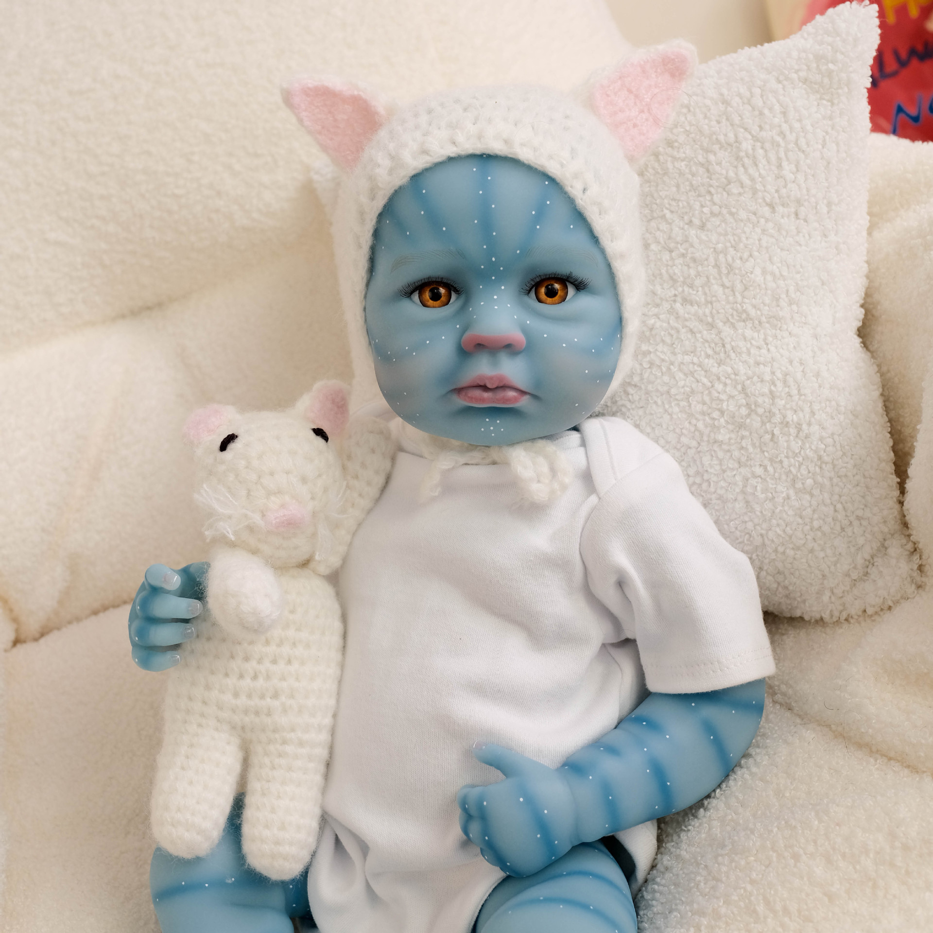 Muñeca de simulación de muñeca de simulación de manga corta LouLou awake avatar de manga corta de 19 pulgadas