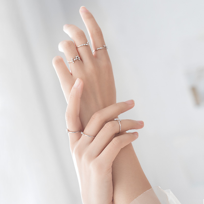 Adjustable Ring Size 1 Piece Quantity 1 Piece Fashion Constellation Copper Plating Inlay Zircon Open Ring