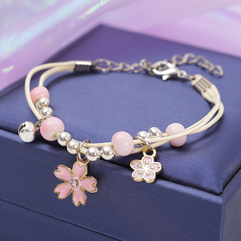 New flower pearl milk tea woven bracelet female student girlfriends birthday gift Jingdezhen ceramic jewelry wholesale