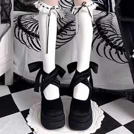 洛丽塔lolita鞋2024春季新款法式少女玛丽珍单鞋厚底小个子高跟鞋