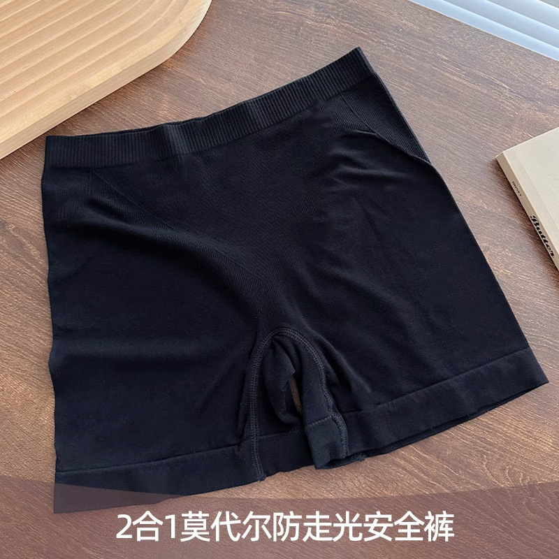 Pantalones de seguridad anti-desplazamiento femenino verano modal dos en uno sin rizos leggings sin costuras para grupo femenino 2025 nuevo