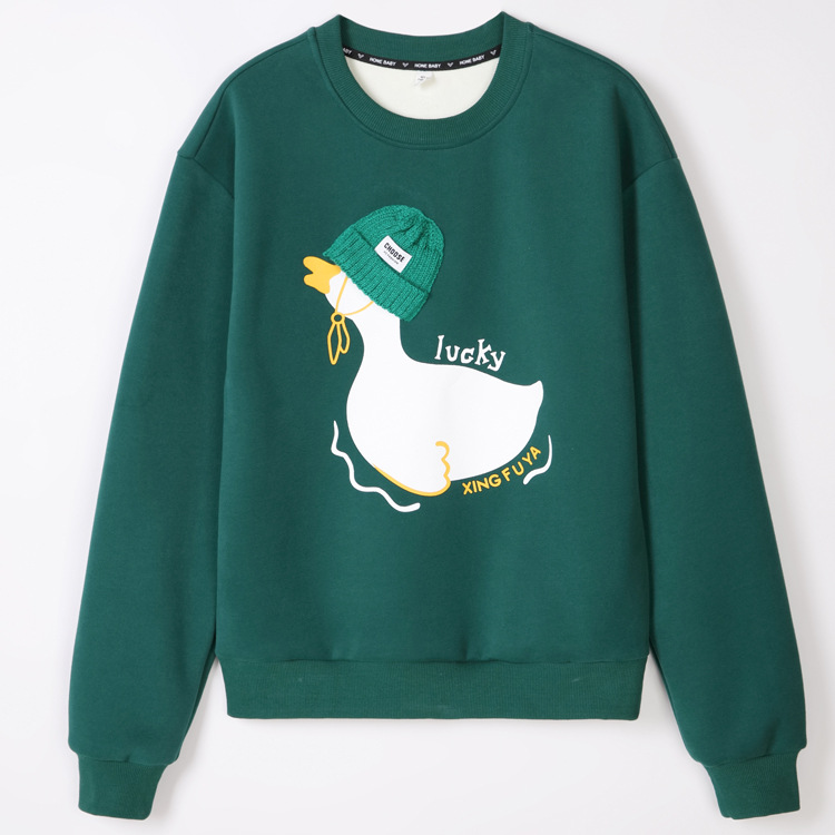 2023 desgaste de padres e hijos Otoño e Invierno Nuevo suéter forrado de lana traje de una familia de tres cuello redondo madre e hija manga larga familia de dibujos animados desgaste