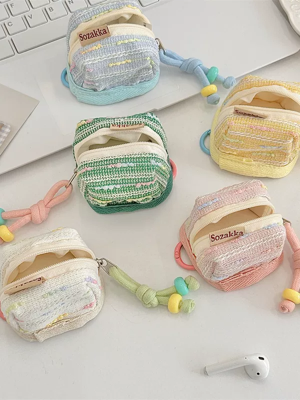 Apple, cute handheld compatible wireless headphones, protective case, storage system, Chanel style, bluetooth