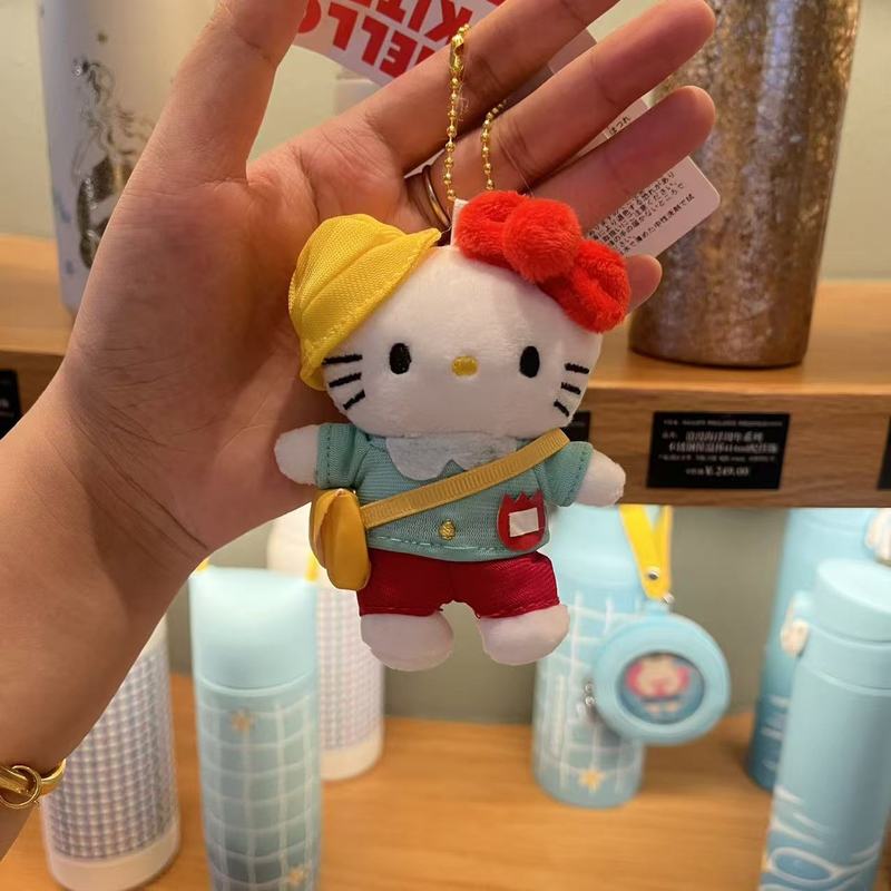 卡通热卖新款联名幼儿园KT钥匙扣挂件毛绒公仔女生背包挂饰批发|undefined