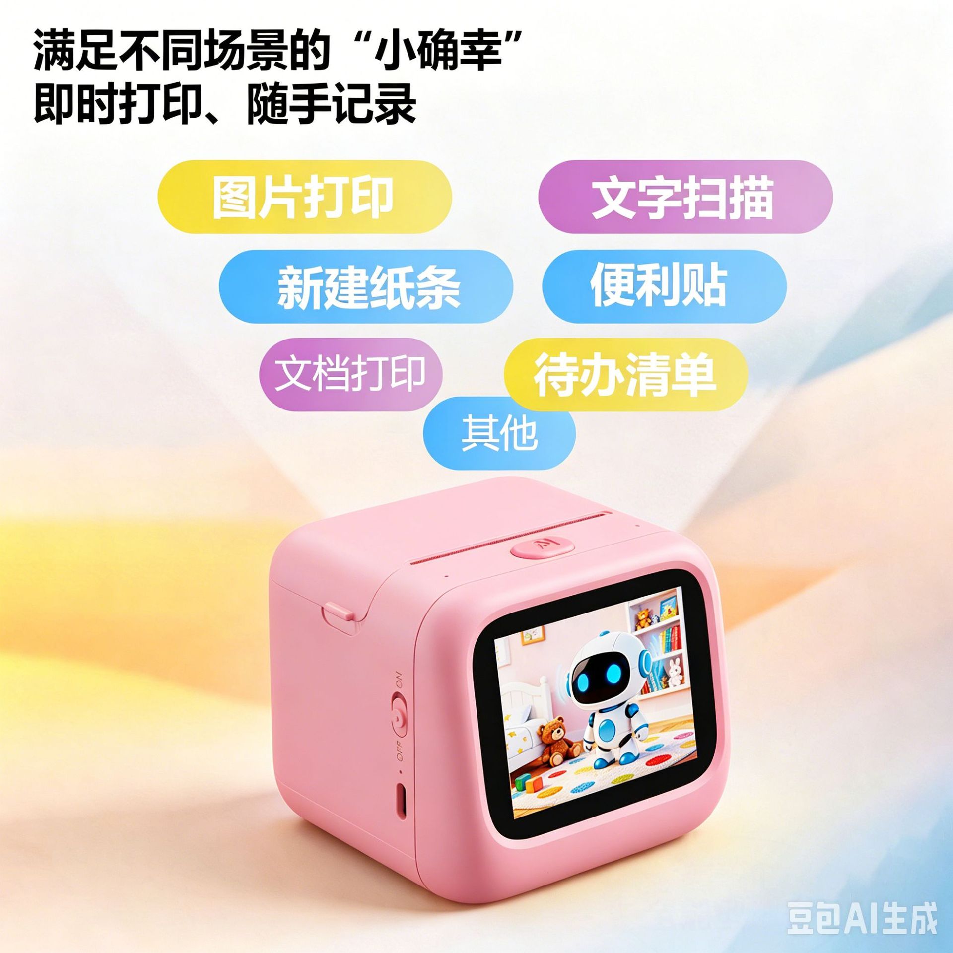 Cross-Border Exclusive Supply of Voice Conversation Ai Printer, Mini Children's Smart Portable Thermal Pocket V8 Printer