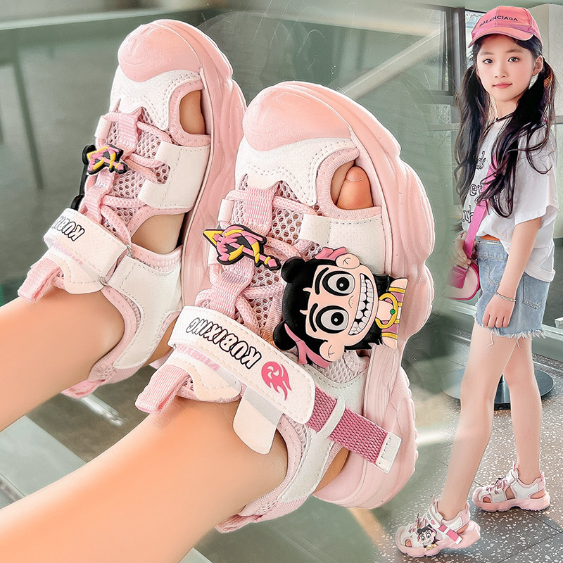 Fashionable cartoon sandals with velcro