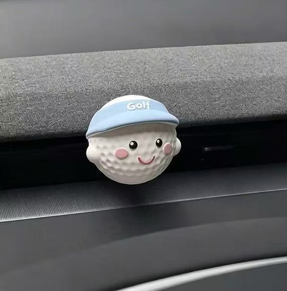 Car air freshener in a cute sporty golf design, hand-painted diffuser decoration for car air vents, small gift