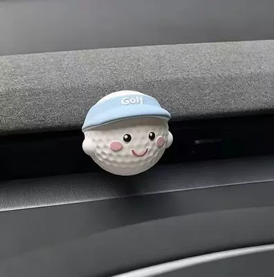 Car Perfume Aromatherapy: hand-painted diffuser decoration for car - blue-hat-golf-character-floral-scent