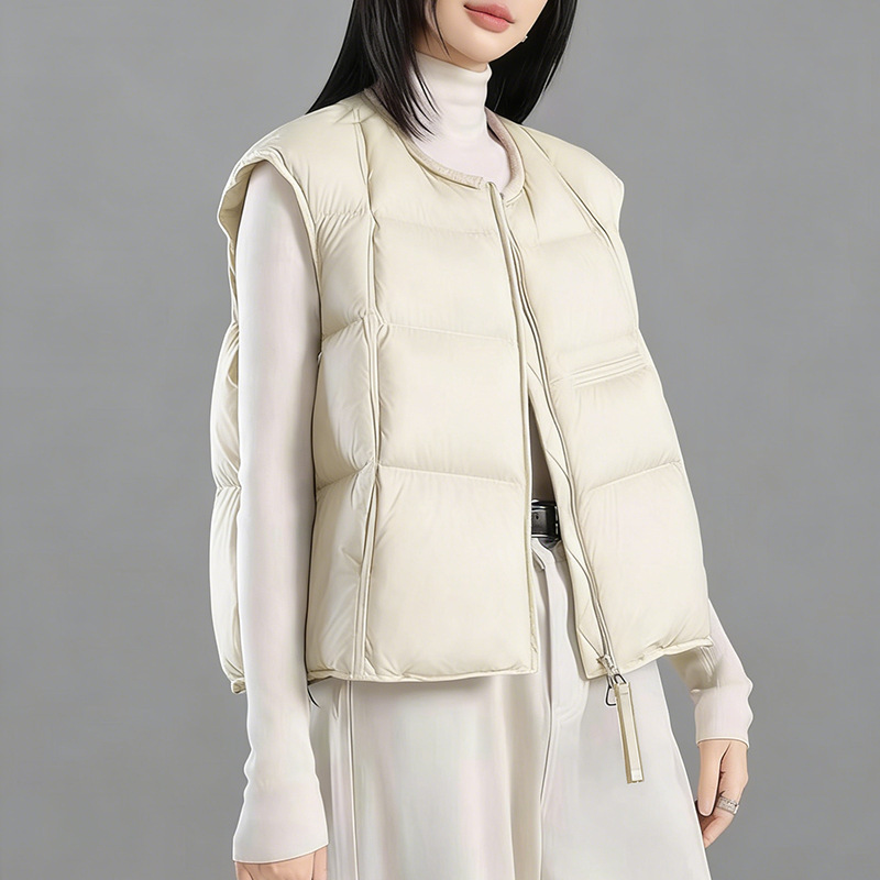 Women's Short down Vest, New Autumn and Winter Style, Duck Down, New Model for Petite Sizes