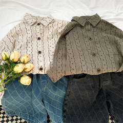 Jia Ye Tong Pin 2024 Spring New Cotton Linen Floral Shirt for Boys and Girls, Forest System Retro Hong Kong Style Open Cardigan Top