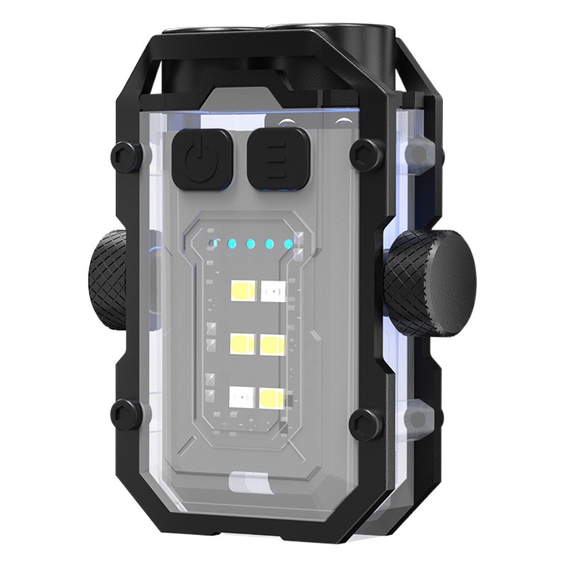 Transfronterizo mini llavero luz descompresión dedo Gyro inferior de succión magnética multi-engranaje ajustable sombrero clip de luz faro