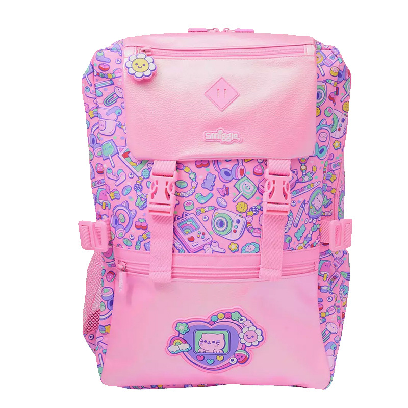 Australia smiggle mochila escolar para estudiantes de primaria y secundaria mochila de dibujos animados collar rosa mochila de gato bolsa de ocio al aire libre