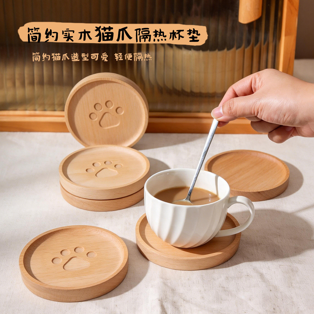 Japanese creative wooden cute coffee non-slip tea cup