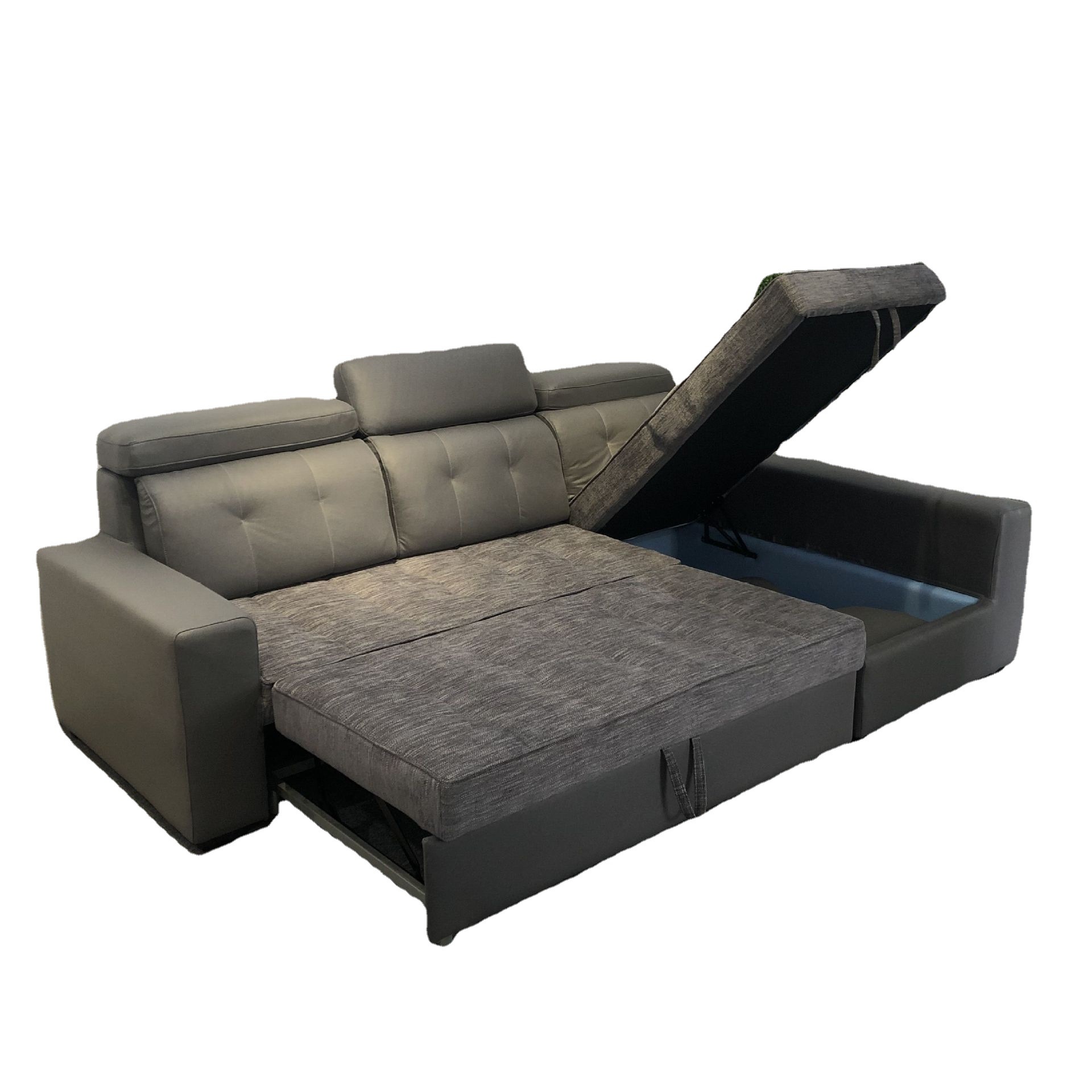 Sofá cama multifuncional de doble propósito sala de estar tamaño pequeño almacenamiento de casa sofá de esquina de tecnología de tela sofá cama plegable image 6