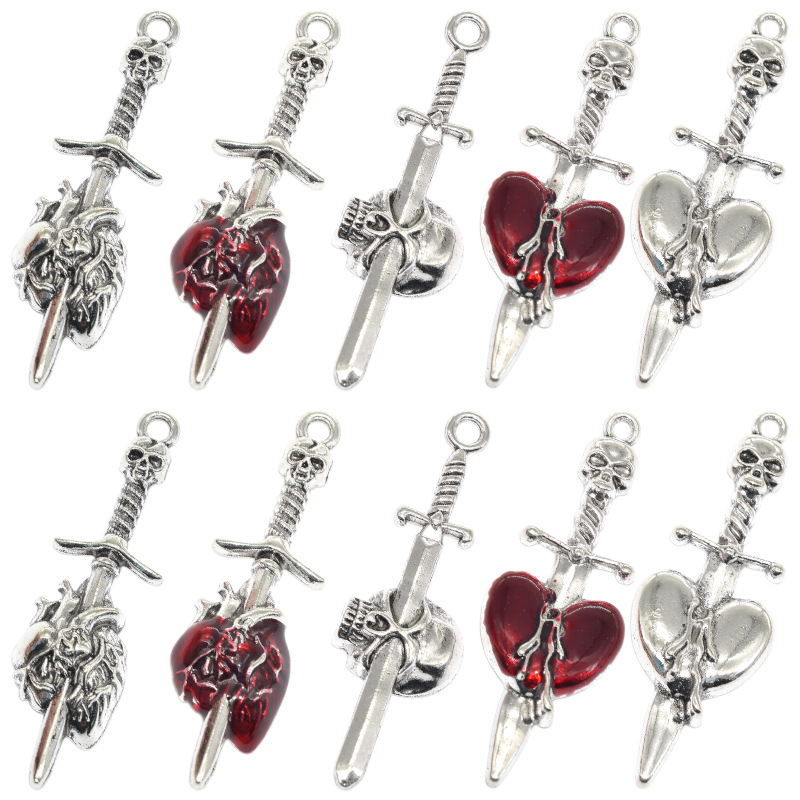 Sword Pattern Gothic Style 1 Piece Alloy Sword Pendant DIY Jewelry Accessories
