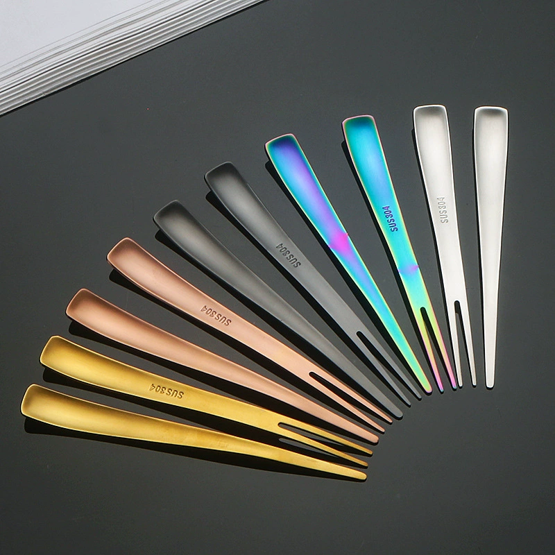 Креативная вилка для фруктов из нержавеющей стали 304, десертная ложка, вилка для фруктов, вилка в скандинавском стиле, ложка двойного назначения, лунный торт, маленькая вилка, ложка