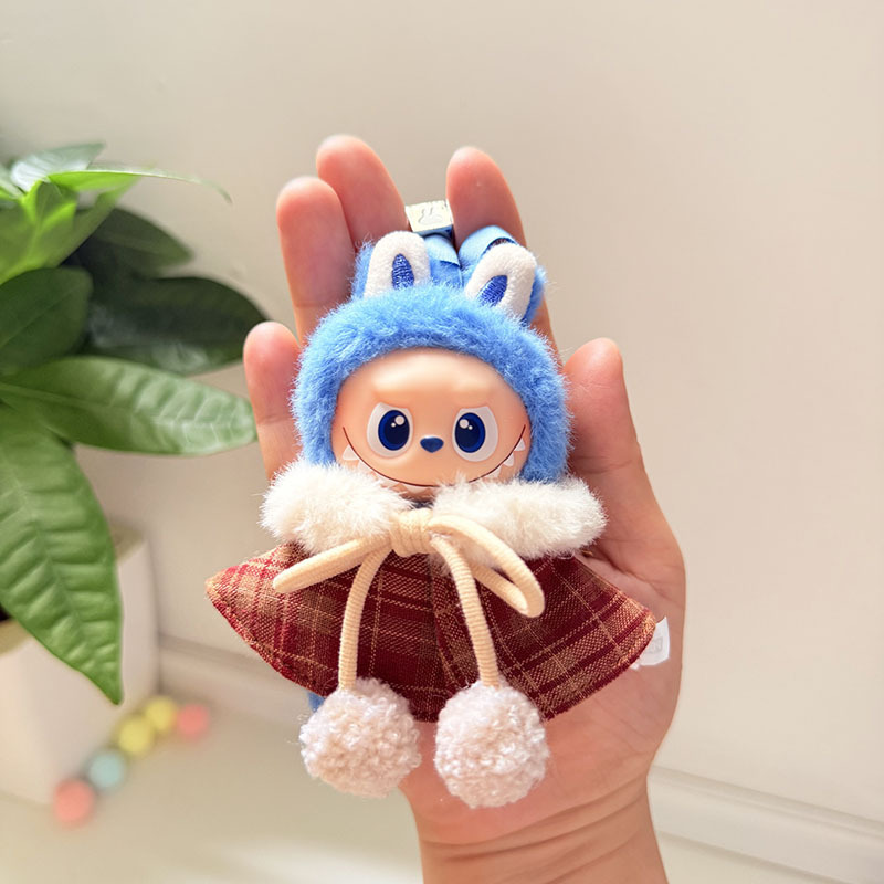 迷你版4.0LABUBU搪胶脸毛绒盲盒玩偶衣服圣诞套装小鼻嘎心底密码|undefined