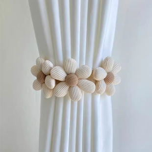 Flower Curtain Straps, Curtain Creative White Gauze Curtain Straps, Cute Buckles, Decorative Screen Window Binding Buckles