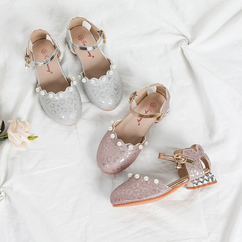 Хрустальные туфли для девочек 2025 новые летние высокие каблуки