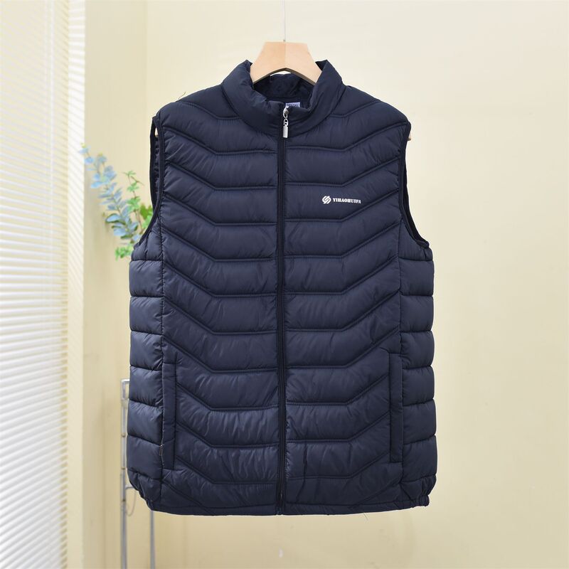 Autumn and Winter Men's Vest down Cotton Warm Sleeveless Fashion Loose Dad Coat Thickened Cotton Vest