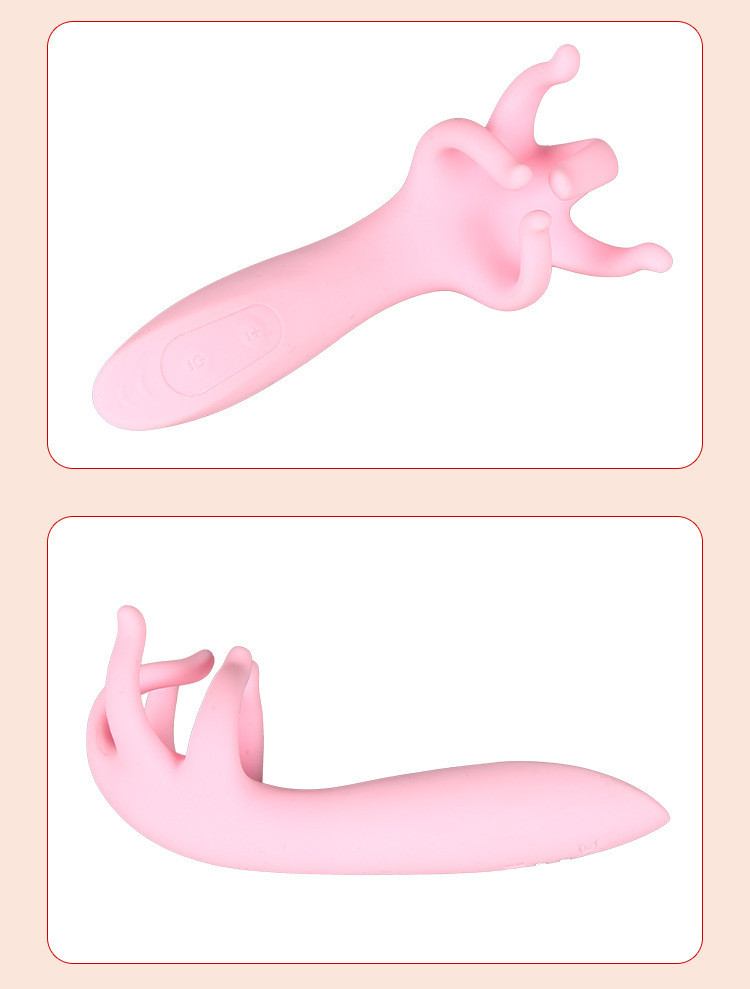 Antelope Five-Finger Vibrator Pink Silicone Wearable Egg with Variable-Frequency Vibration — detail image 16