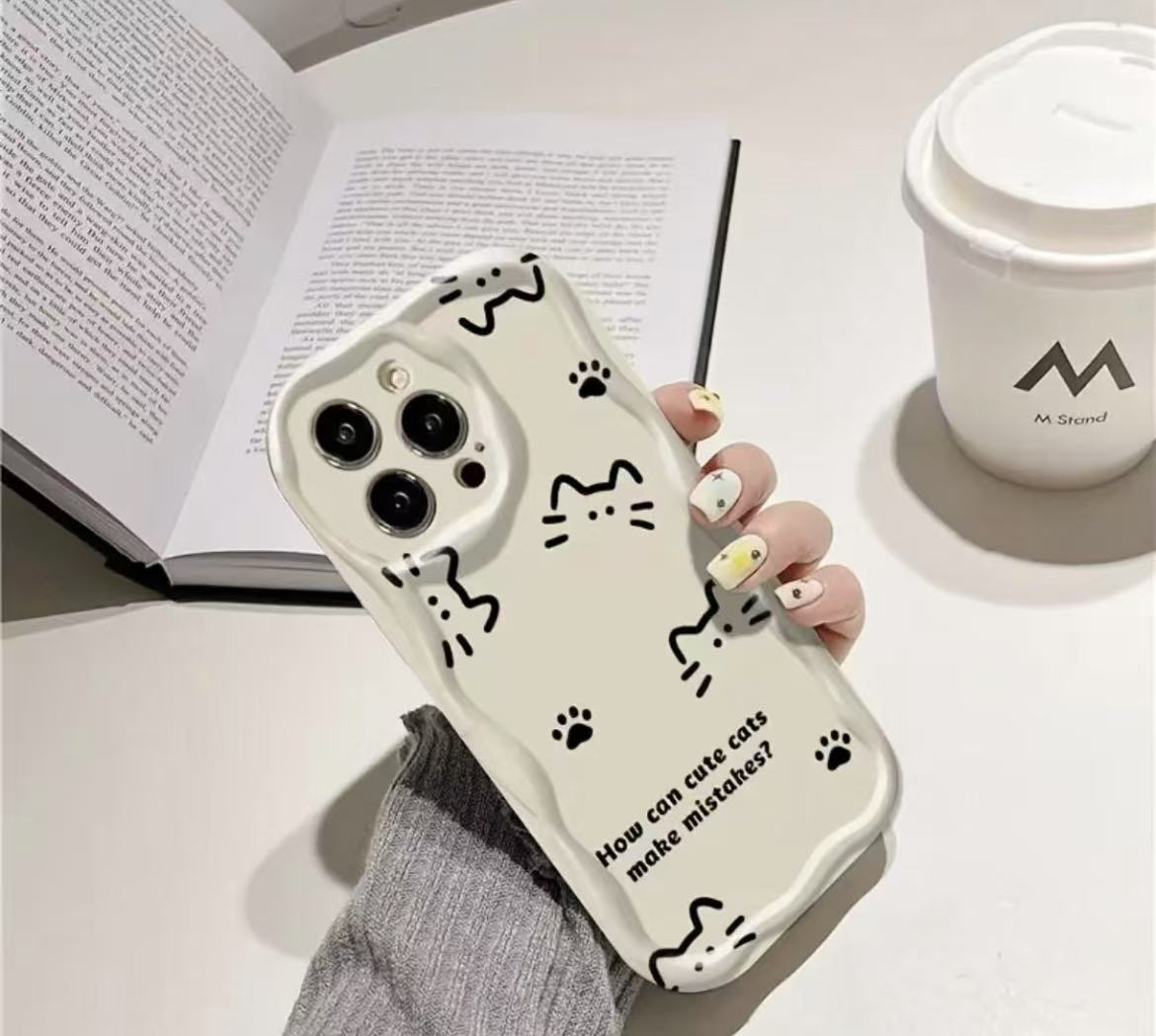 Gatito simple europeo y americano para iPhone 15promax funda para teléfono móvil Apple 16 anti-caída 14pro Japón y Corea 13/12