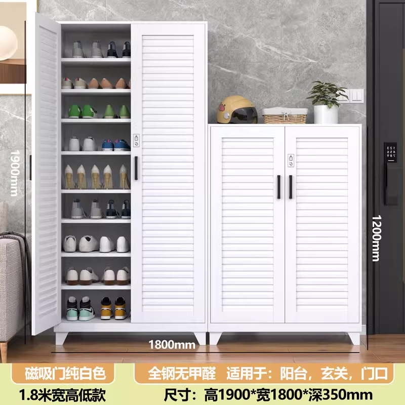 2025新款钢制鞋柜密码锁防潮防锈楼道玄关储物柜子阳台门口收纳柜|undefined