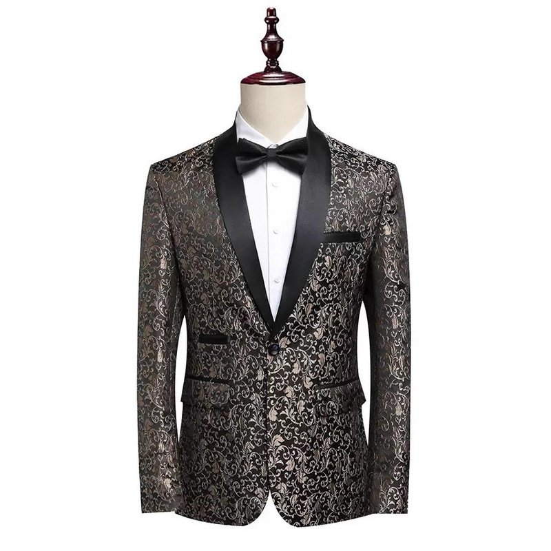 2025 Foreign Trade Style Fashionable Cross-Border Floral Suit Business Casual Suit Wedding Dress Shop Suit Single Jacket