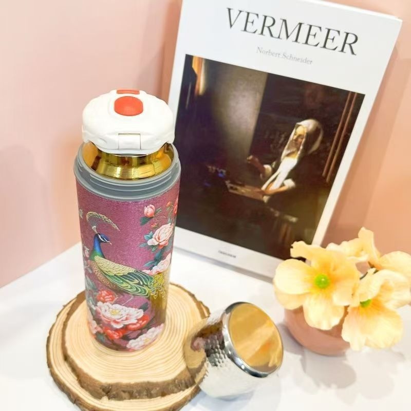 高品質チタンコーティング断熱カップ、軽くて高級なビジネスギフトセット、チタンカップ、ポータブル茶水分離健康ティーカップ|undefined