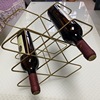 Nordic minimalist gold iron red wine rack household small wine rack placing wine bottle rack wine cabinet decoration