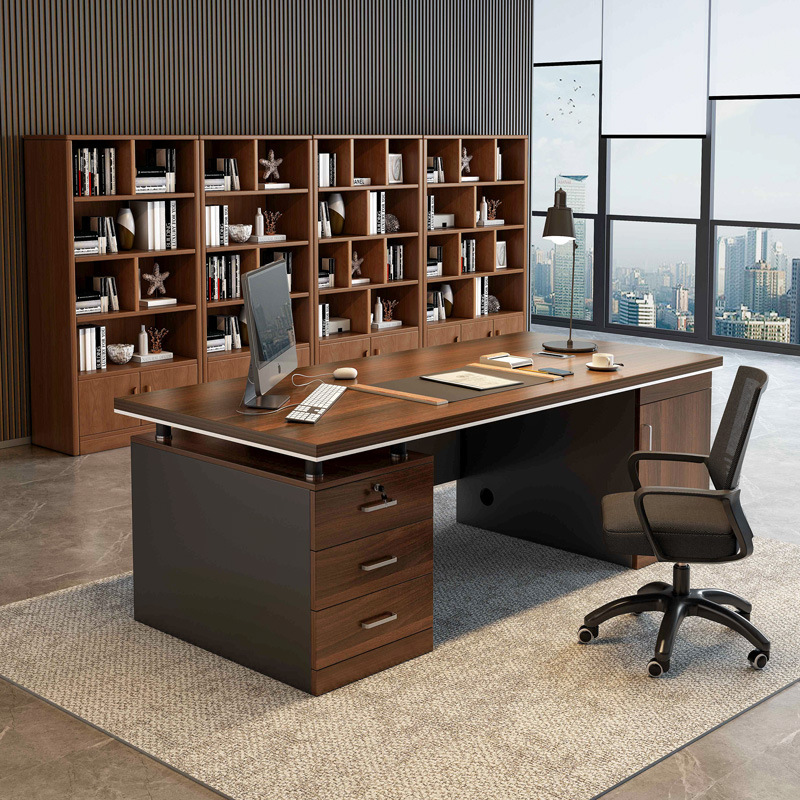 Escritorio de oficina jefe mesa Luz de lujo de alto grado Mesa Grande mesa de personal de oficina mesa y silla combinación simple Escritorio de oficina moderno