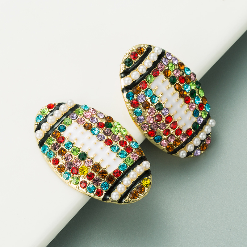 Women'S Gender Fashion Diamond Alloy Artificial Gemstones Earrings
