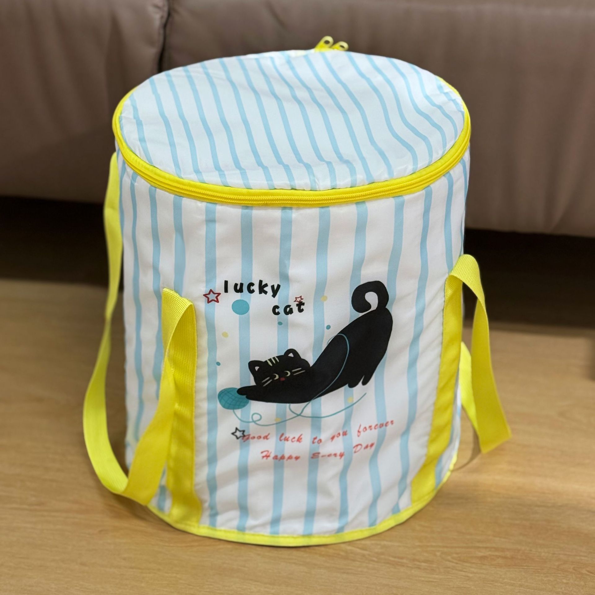 蓝白条纹猫（送束口收纳袋）