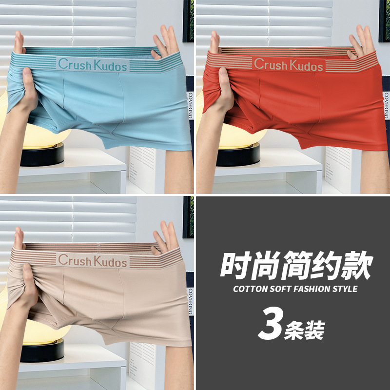 Ropa interior de hombre de estilo simple de moda, ropa interior de entrepierna inferior de malla cómoda y transpirable, pantalones bóxers finos de cintura media para hombre al por mayor