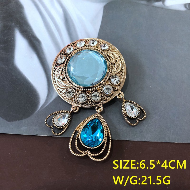 Retro Color Oil Painting Glass Gem Stone Flower Embroidery Brooch Wholesale Nihaojewelry display picture 34