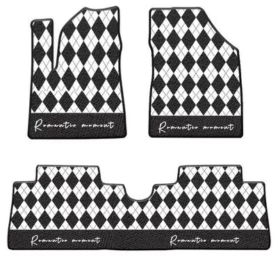 Mats, Snow White Coil Car Interior – Ayaqaltılar (Kovriklər) - diamond-grid-single-layer-straight-paving-chenice-material