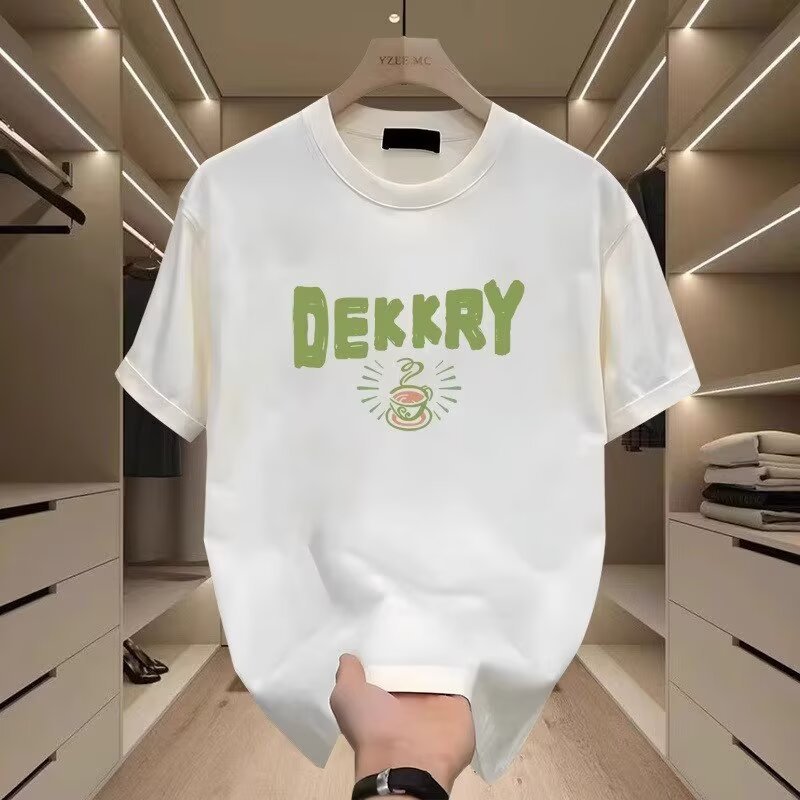 Summer casual men's short-sleeved t-shirt, trendy new style, loose fit, versatile round neck, short sleeve, trendy brand men's clothing T-shirt