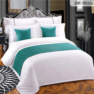 Solid color simple cotton and linen bed end towel bed flag bed end pad bed end flag hotel linen bedding wholesale