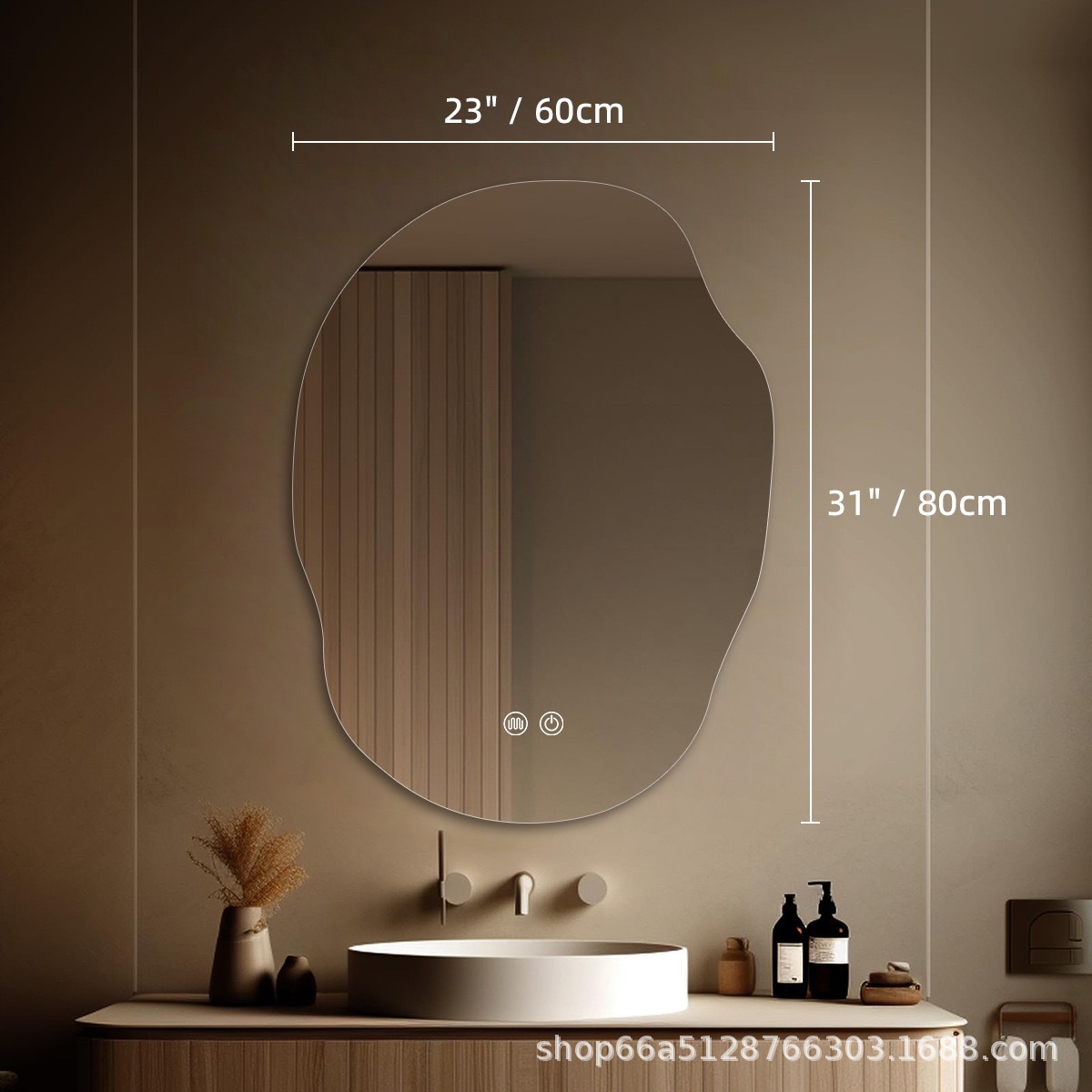 Espejo de maquillaje LED inteligente de patata tipo pared de lujo ligero espejo de tocador espejo de baño dormitorio de alta gama con espejo de lámpara