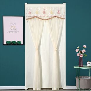 Summer Door Curtain Lace Velcro Design Anti-Mosquito Gauze Curtain Bedroom Kitchen Partition Mosquito and Fly Decoration Opaque Home