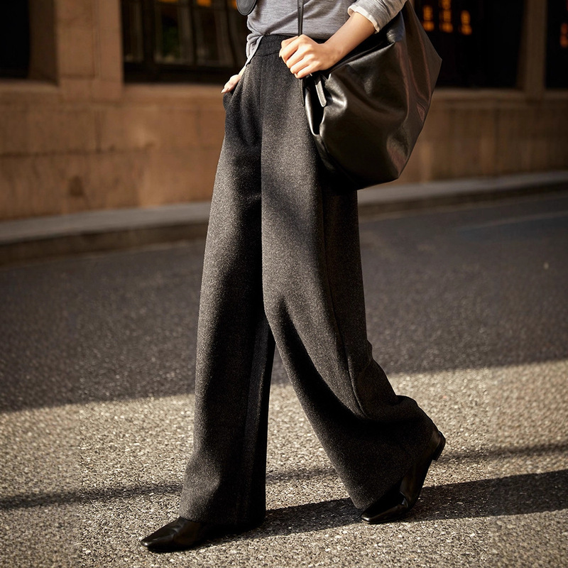 Meina's Personal Collection | Deep Winter Treasure Casual Pants, Highly Warm, Fluffy and Straight, 2025 New Warm Fleece Wide-Leg Pants for Women