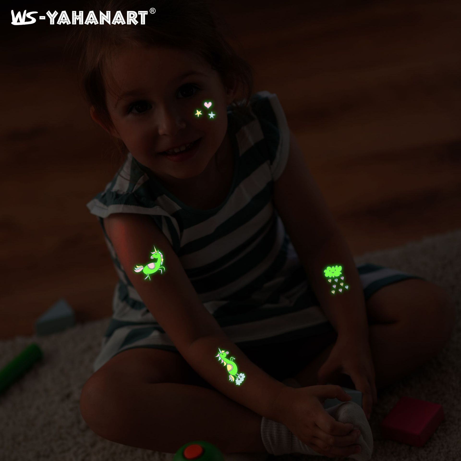 Tatuajes Temporales Luminosos para Niños Impermeables de Papel de Transferencia para Fiestas